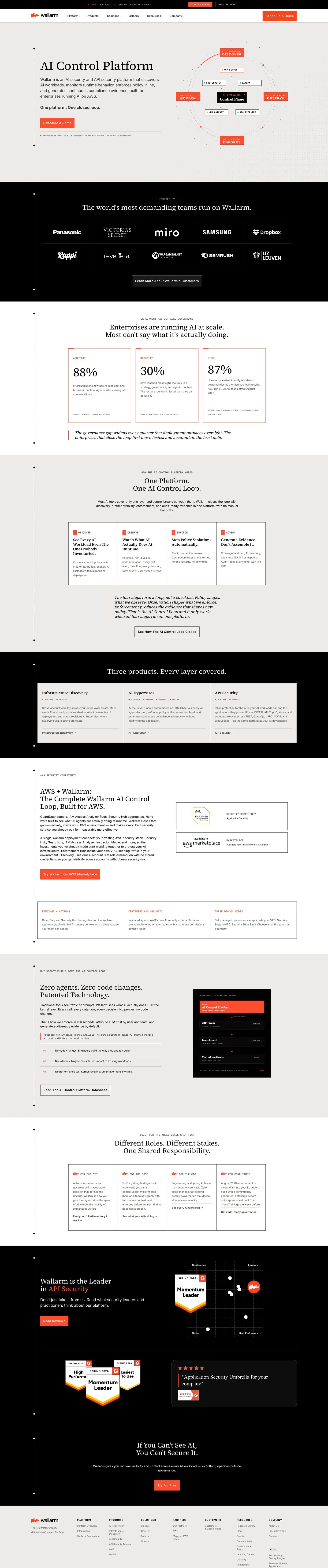 Wallarm website screenshot